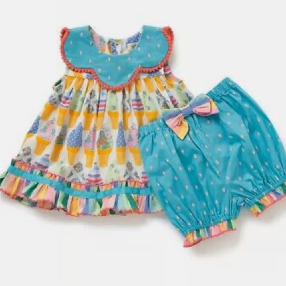 Matilda Jane Turquoise and Pink Baby Set 0-3M